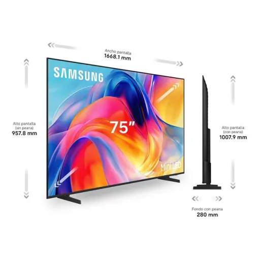 Televisor Miniled 4K 75" Negro Smart TU75M73H SAMSUNG
