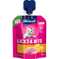 Snack lick&bits de jamón-queso para gato VITAKRAFT, doypack 60 g Snack lick&bits de jamón-queso para gato VITAKRAFT, doypack 60 g