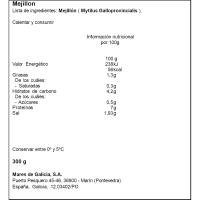 Carne mejillón cocido MARES DE GALICIA, tarrina 300 g