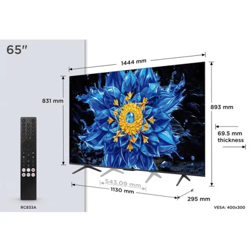Televisor Miniled de 65" 4K UHD Negro Smart 65P8L TCL