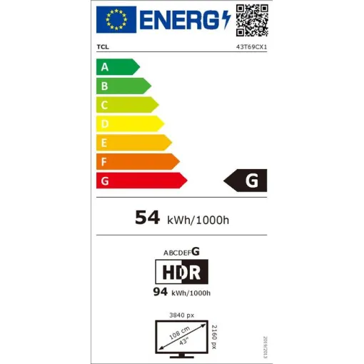 Televisor Qled de 43" 4K UHD, Negro, Smart 43T69C TCL