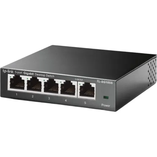Switch negro SG105S 5 Puertos, Gigabit Ethernet 10/100/1000 Mbps TP-LINK RJ-45,