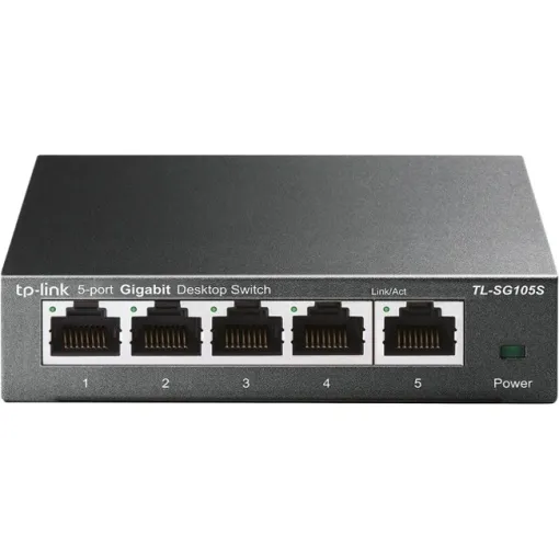 Switch negro SG105S 5 Puertos, Gigabit Ethernet 10/100/1000 Mbps TP-LINK RJ-45,