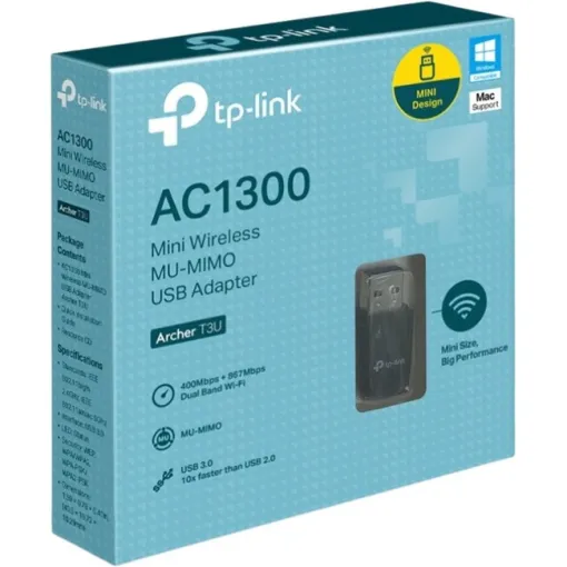 Mini adaptador USB, inalámbrico AC1300 TP-LINK