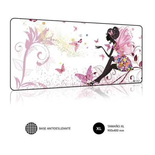 Alfombrilla 90x40 mm XL, blanco y rosa SUBBLIM