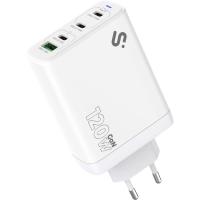 Cargador blanco GAN 120W  3xUSB-C + 1x USB-A SUBBLIM