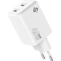 Cargador blanco GAN 45W  2x USB-C SUBBLIM