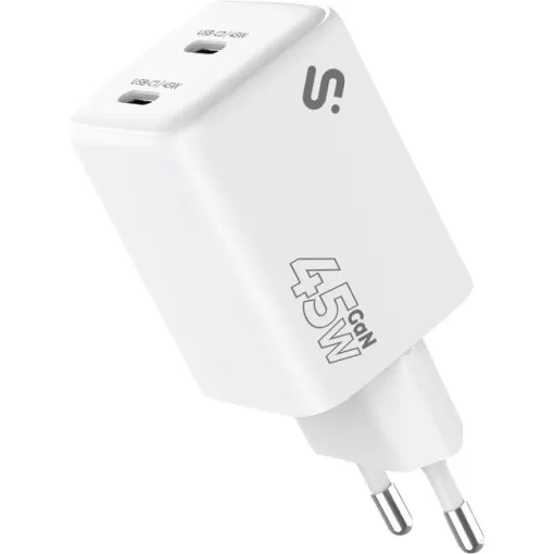 Cargador blanco GAN 45W 2x USB-C SUBBLIM Cargador blanco GAN 45W 2x USB-C SUBBLIM