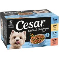 Aimento de pescado y carne para perro CÉSAR, pack 8x150 g