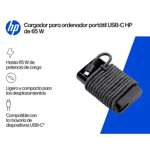 Cargador para portátil USB-C 65W HP,  1 ud