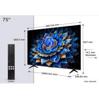 Televisor QLED 75" 4K UHD, negro, Smart 75T69C TCL