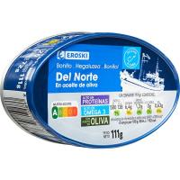 Bonito en aceite de oliva EROSKI, lata 111 g