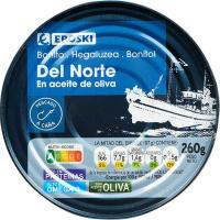 Bonito en aceite de oliva EROSKI, lata 266 g