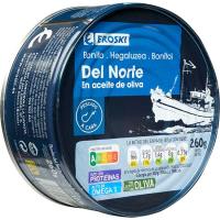 Bonito en aceite de oliva EROSKI, lata 266 g