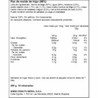 Pan de molde natural 100% BIMBO, paquete 460 g