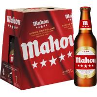 Cerveza MAHOU 5 Estrellas, pack botellín 6x25 cl