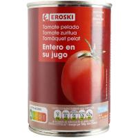 EROSKI tomate natural osoa zurituta, lata 390 g