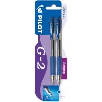 Boligrafo retractil, tinta gel azul, grip en el inferior, punta 0.7mm PILOT, 2uds