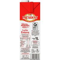 Leche entera PRESIDENT, brik 1 litro