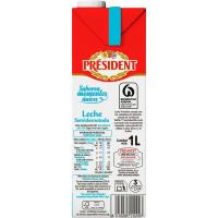 Leche semidesnatada PRESIDENT, brik 1 litro