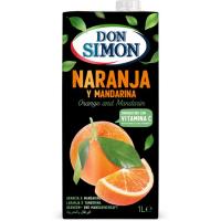 Zumo de naranja y mandarina DON SIMON, brik 1 litro