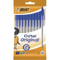 Bolígrafo Bic Cristal, punta normal, azul BIC, pack 10 uds