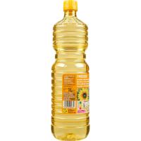 Aceite de girasol EROSKI, botella 1 litro