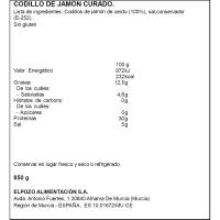 Codillo de jamón ELPOZO, pieza 850 g