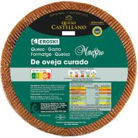 Queso curado leche cruda oveja EROSKI, al corte, compra mínima 250 g