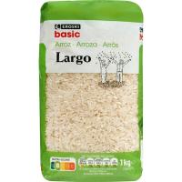 Arroz largo EROSKI BASIC, paquete 1 kg