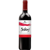Vino Tinto de mesa CINCO VIÑAS, botella 75 cl