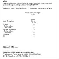 Vino Tinto Crianza R. del Duero QUINTA DE TARSUS, botella 75 cl