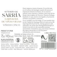 SEÑORIO DE SARRIA 5 ardo gorria Nafarroa JD, botila 75 cl
