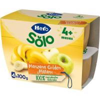 Postre de manzana-plátano HERO, pack 4x100 g