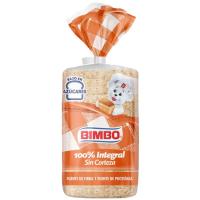 Pan de molde integral sin corteza BIMBO, paquete 450 g