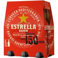 Cerveza ESTRELLA DAMM, pack botellín 6x25 cl