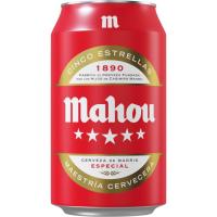 Cerveza MAHOU 5 Estrellas, lata 33 cl