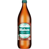 Cerveza clásica MAHOU, botella 1 litro