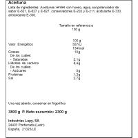 Aceitunas sabor manzanilla con anchoa LUPY, frasco 3,8 kg