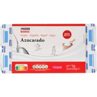 Yogur natural azucarado EROSKI BASIC, pack 8x125 g
