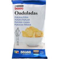 Patatas fritas onduladas EROSKI BASIC, bolsa 170 g