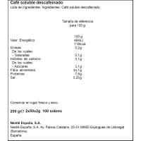 Café soluble descafeinado NESCAFÉ, caja 100 sobres