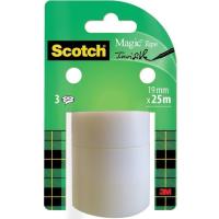 Cinta adhesiva, celo magic 25x19mm SCOTCH, 3uds