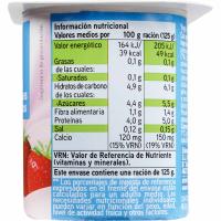 Yogur desnatado con fresas EROSKI, pack 4x125 g