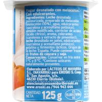 Yogur desnatado con melocotón EROSKI, pack 4x125 g