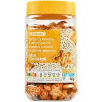 Galleta salada mini cocktail EROSKI, bote 350 g