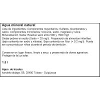 Agua mineral INSALUS, botella 1,5 litros