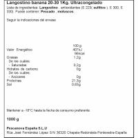 Langostino Banana 20/30 piezas PESCANOVA, caja 1 kg
