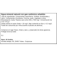Agua mineral con gas INSALUS, botella 1 litro