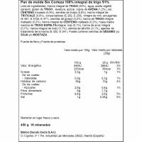 Pan de molde sin corteza 8 cereales BIMBO, paquete 450 g